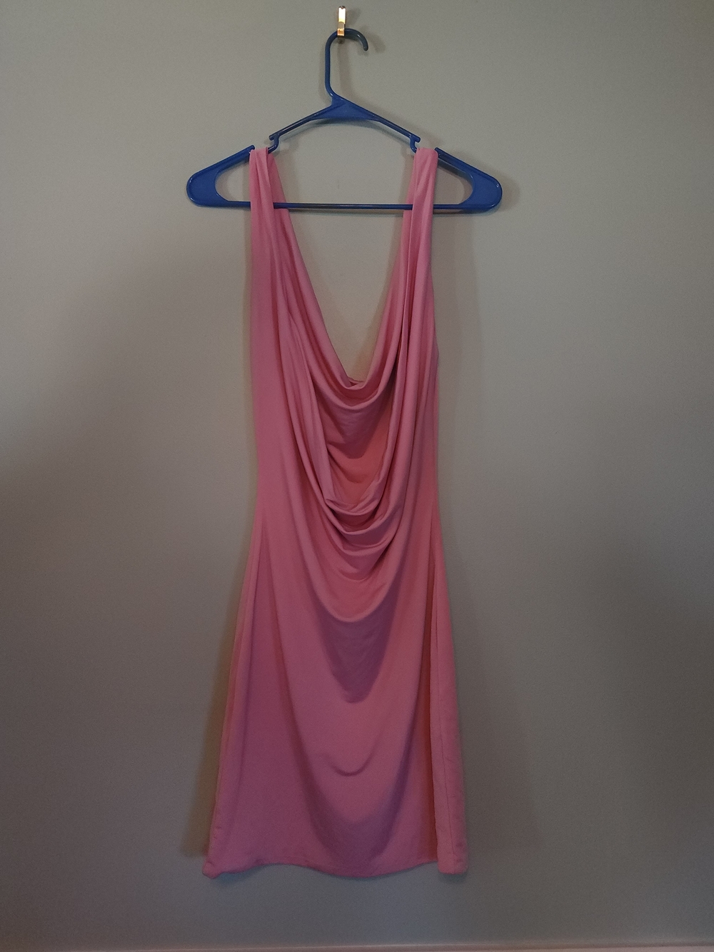 Meshki Pink Drape-Front Slip Dress View 3